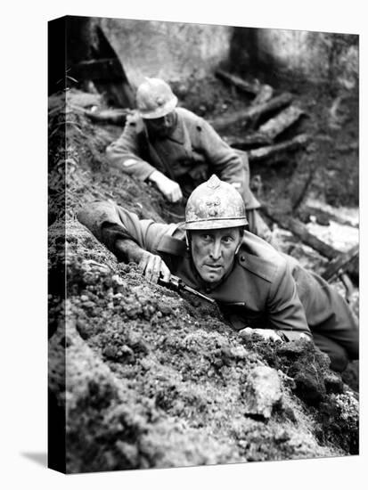 Paths Of Glory, Kirk Douglas, In The Trenches, 1957-null-Stretched Canvas