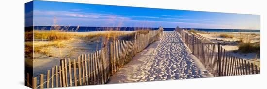 Pathway and Sea Oats on Beach at Santa Rosa Island Near Pensacola, Florida-null-Stretched Canvas