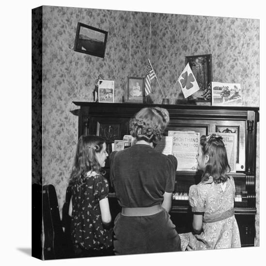 Patricia Colleen Altree Playing the Piano with Her Two Sisters-J^ R^ Eyerman-Premier Image Canvas