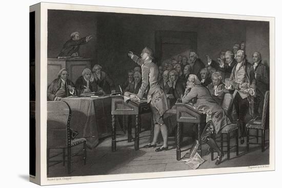 Patrick Henry Introduces Radical Resolutions Opposing the Stamp Act-Alonzo Chappel-Stretched Canvas