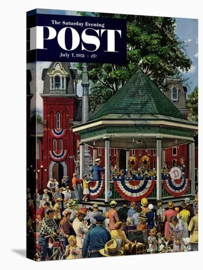 "Patriotic Band Concert" Saturday Evening Post Cover, July 7, 1951-Stevan Dohanos-Premier Image Canvas