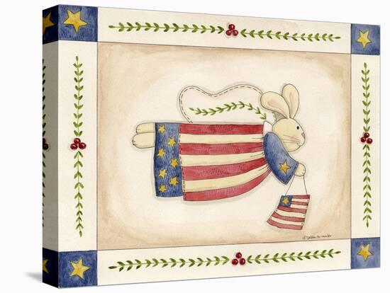 Patriotic Bunny Angel with Flag-Debbie McMaster-Premier Image Canvas
