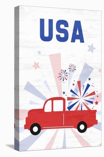 Patriotic Truck-Anna Quach-Stretched Canvas