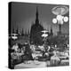 Patrons Drinking and Dining at an Outside Cafe with Cathedral in Background-Dmitri Kessel-Premier Image Canvas