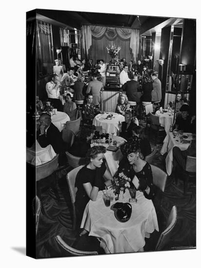 Patrons Enjoying Bar and Lounge at the Stork Club-Alfred Eisenstaedt-Premier Image Canvas