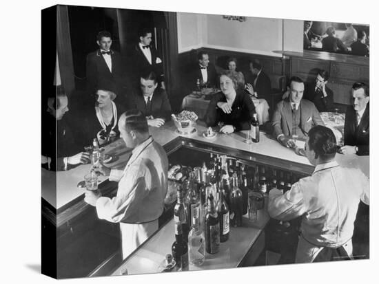 Patrons Enjoying the Ambiance at This Popular Speakeasy, a Haven For Drinkers During Prohibition-Margaret Bourke-White-Premier Image Canvas