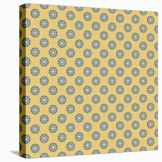 Pattern Blue Rosettes on Mocca-Effie Zafiropoulou-Premier Image Canvas