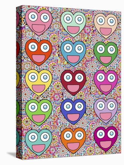 Pattern Smiling Hearts 2-Miguel Balbás-Premier Image Canvas