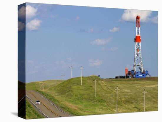 Patterson Uti Oil Drilling Rig Along Highway 200 West of Killdeer, North Dakota, USA-David R. Frazier-Premier Image Canvas