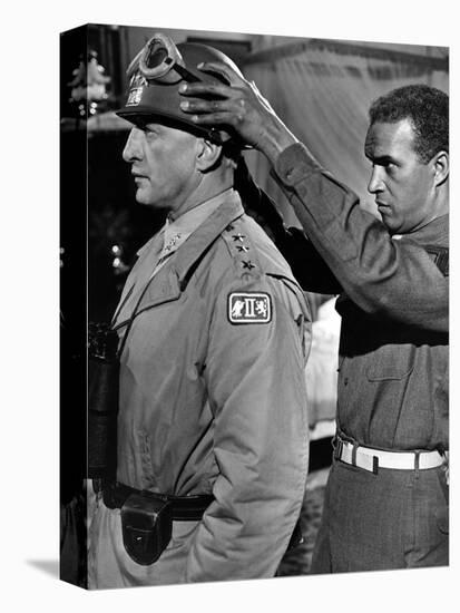 "Patton" by Franklin Schaffner with George C. Scott, 1970 (b/w photo)-null-Stretched Canvas