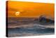 Pau Hana-Sunset & Wave breaking off of the Na Pali Coast of Kauai, Hawaii-Mark A Johnson-Premier Image Canvas