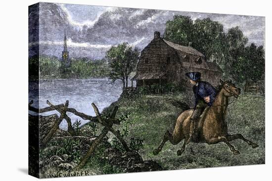 Paul Revere Riding to Lexington to Warn the Minutemen the British Were Coming, 1775-null-Premier Image Canvas