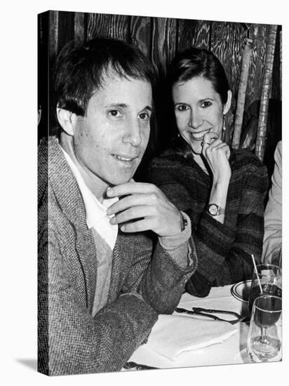 Paul Simon with Girlfriend, Carrie Fisher, at Party for Fisher's Dad, Singer Eddie Fisher-David Mcgough-Premier Image Canvas