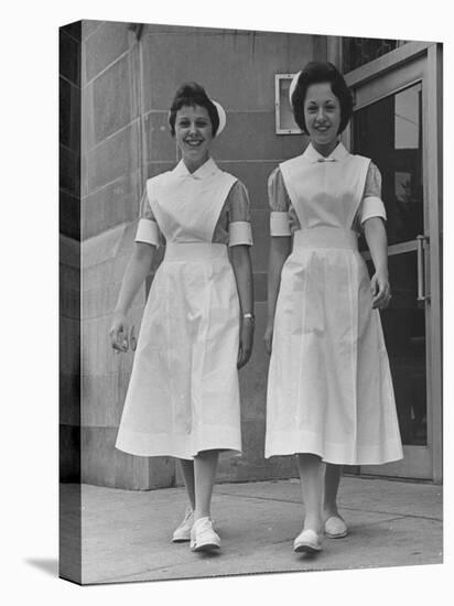 Paula and Susan Fox Sisters Who Are Student Nurses at Wesley Memorial Hospital-Stan Wayman-Premier Image Canvas