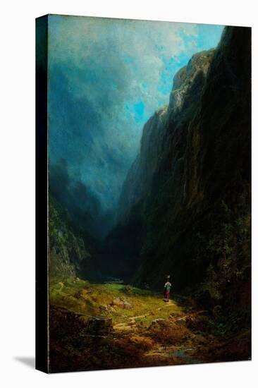 Paysage De Haute Vallee Alpine  Vue Du Mont Wendelstein Allemagne (In the Alpine High Valley Lands-Carl Spitzweg-Premier Image Canvas