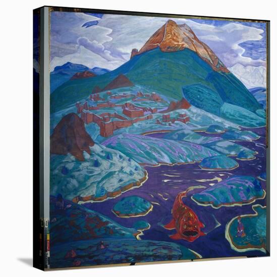 Paysage Fantastique. Un Chudo Yudo (Monstre Aquatique Rouge) Nage Dans Les Meandres D'un Cours D'ea-Nicholas Roerich-Premier Image Canvas