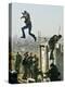 Peace Activist Leaps over Israeli Border Police Trying to Prevent Demolition of House, Jerusalem-null-Premier Image Canvas