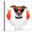 Peace And Victory Fingers Dog-Javier Brosch-Premier Image Canvas