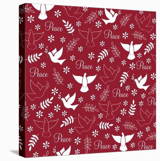 Peace Doves on Red-Elizabeth Caldwell-Premier Image Canvas