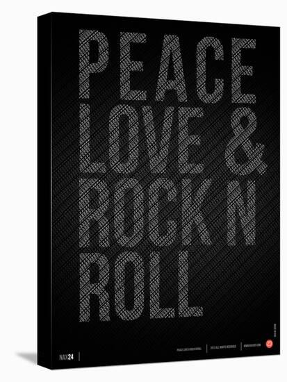 Peace Love and Rock N Roll Poster-NaxArt-Stretched Canvas