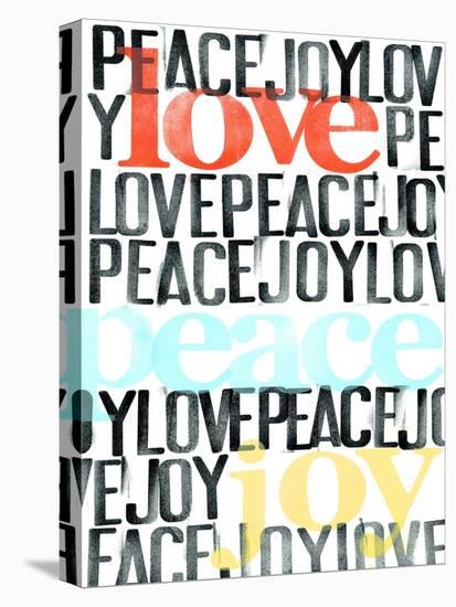 Peace, Love, Joy I-Deborah Velasquez-Stretched Canvas