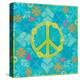 Peace Sign Floral Hearts I-Alan Hopfensperger-Stretched Canvas