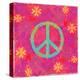 Peace Sign Floral Hearts II-Alan Hopfensperger-Stretched Canvas