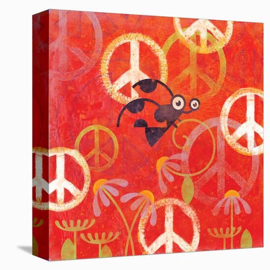 Peace Sign Ladybugs II-Alan Hopfensperger-Stretched Canvas