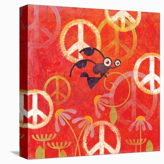 Peace Sign Ladybugs II-Alan Hopfensperger-Stretched Canvas