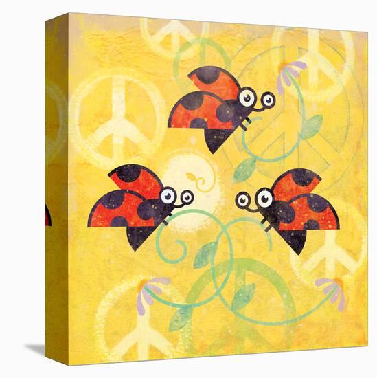Peace Sign Ladybugs V-Alan Hopfensperger-Stretched Canvas