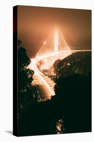 Peach Night Glow and Fog at Oakland Bay Bridge, Northern California-Vincent James-Premier Image Canvas