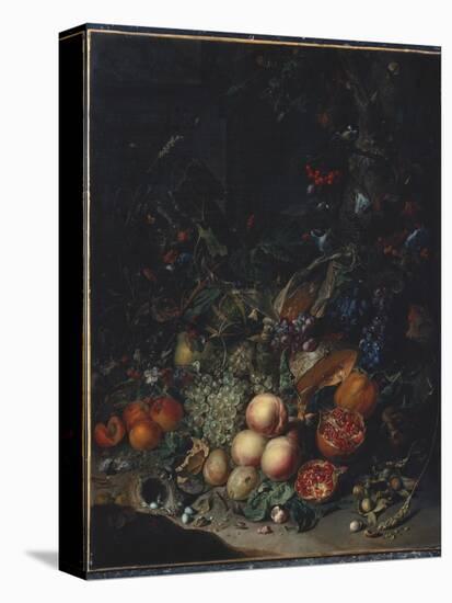 Peaches, Grapes, Pomegranates, Melons, a Corncob, Apricots, Plums, Pears, Acorns, 1718-Rachel Ruysch-Premier Image Canvas