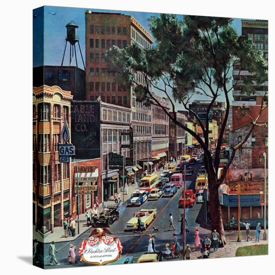 "Peachtree Street," June 25, 1960-John Falter-Premier Image Canvas