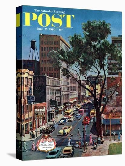 "Peachtree Street," Saturday Evening Post Cover, June 25, 1960-John Falter-Premier Image Canvas