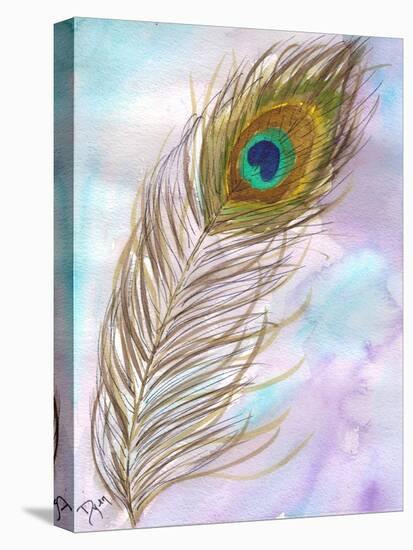 Peacock Feather 1-Beverly Dyer-Stretched Canvas