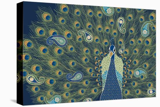 Peacock Paradise VI-Veronique Charron-Stretched Canvas
