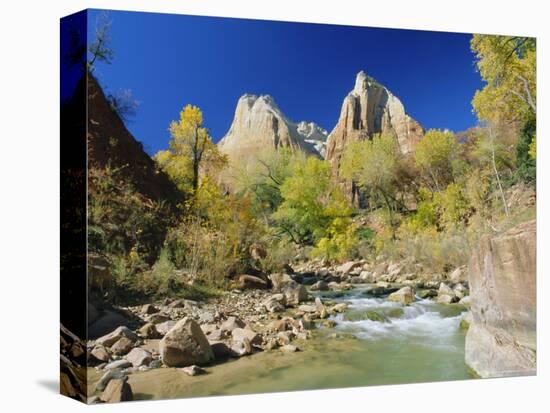 Peaks of Abraham and Isaac Tower Above the Virgin River, Utah, USA-Ruth Tomlinson-Premier Image Canvas