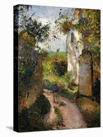 Peasant on an alley by a House, Pontoise-Camille Pissarro-Premier Image Canvas