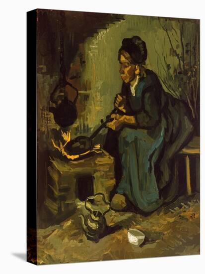 Peasant Woman Cooking by a Fireplace, 1885-Vincent van Gogh-Premier Image Canvas