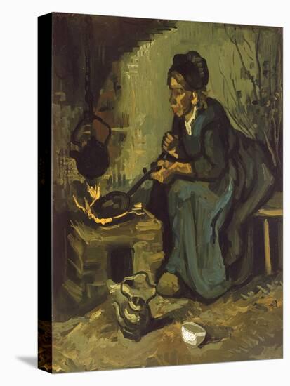 Peasant Woman Cooking by a Fireplace-Vincent van Gogh-Premier Image Canvas