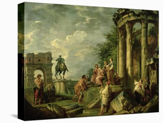Peasants Amongst Roman Ruins, 1743-Giovanni Paolo Pannini-Premier Image Canvas