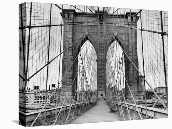 Pedestrian Walkway on the Brooklyn Bridge-Bettmann-Premier Image Canvas