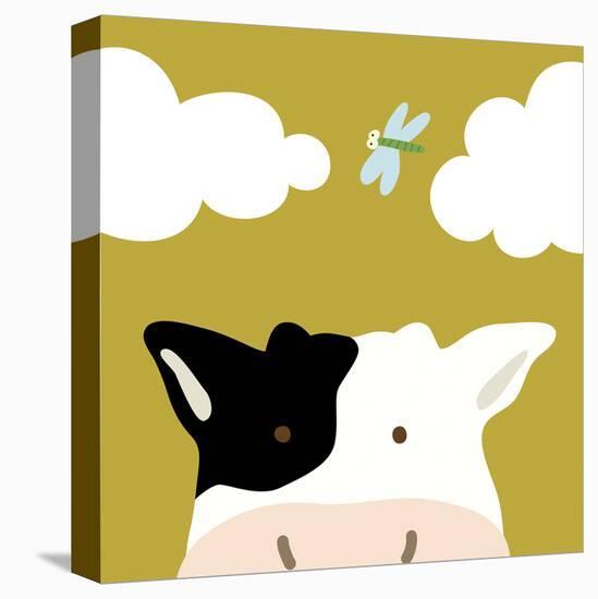 Peek-a-Boo III - Cow-Yuko Lau-Stretched Canvas