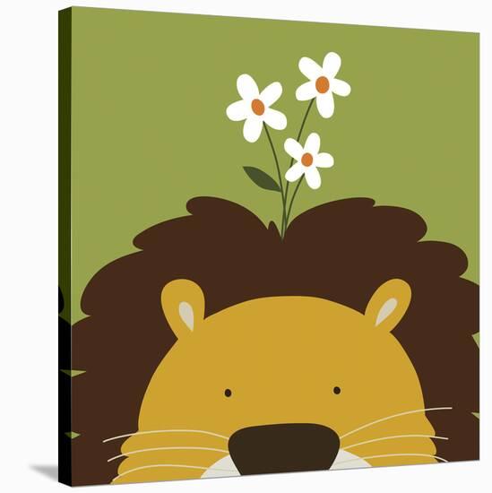 Peek-a-Boo Lion-Yuko Lau-Stretched Canvas