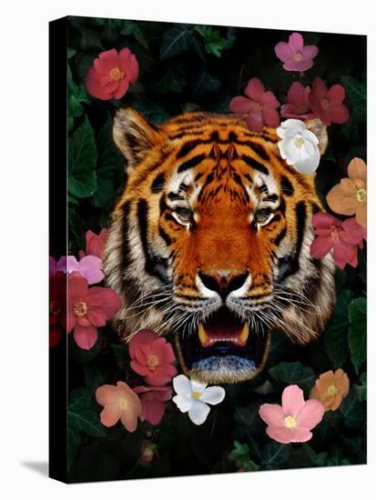 Peeking Floral Beast-Marcus Prime-Stretched Canvas