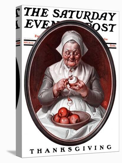 "Peeling Apples," Saturday Evening Post Cover, November 28, 1925-Joseph Christian Leyendecker-Premier Image Canvas