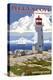 Peggy's Cove Lighthouse - Nova Scotia-Lantern Press-Stretched Canvas