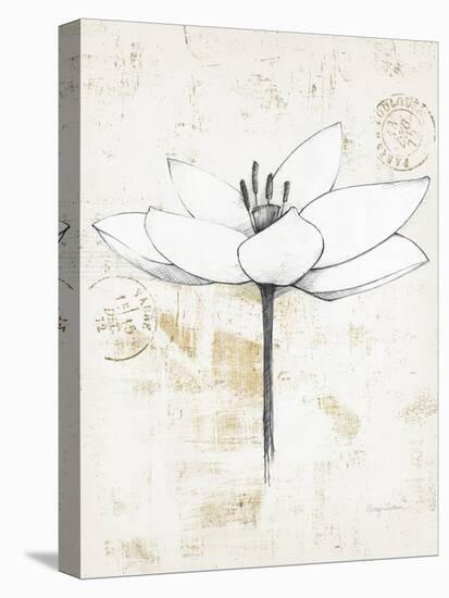 Pencil Floral I Gold-Avery Tillmon-Stretched Canvas