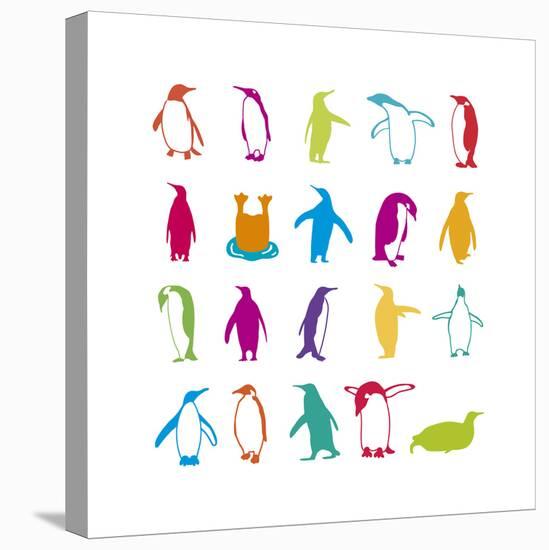 Penguin Fun-Clara Wells-Stretched Canvas