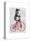 Penguin on Bicycle-Fab Funky-Stretched Canvas